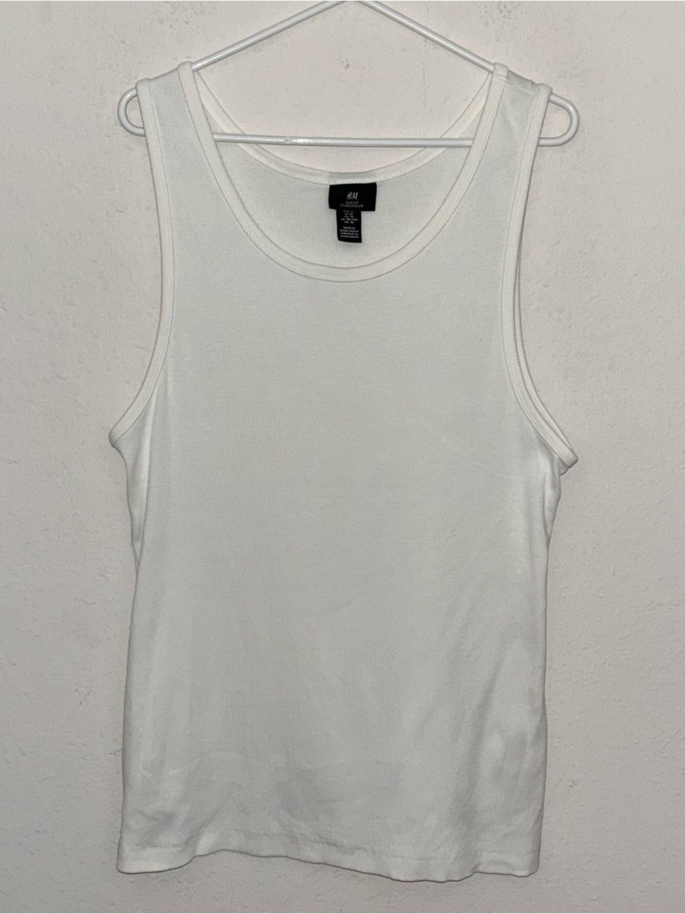 H&M White Ribbed Tank Top